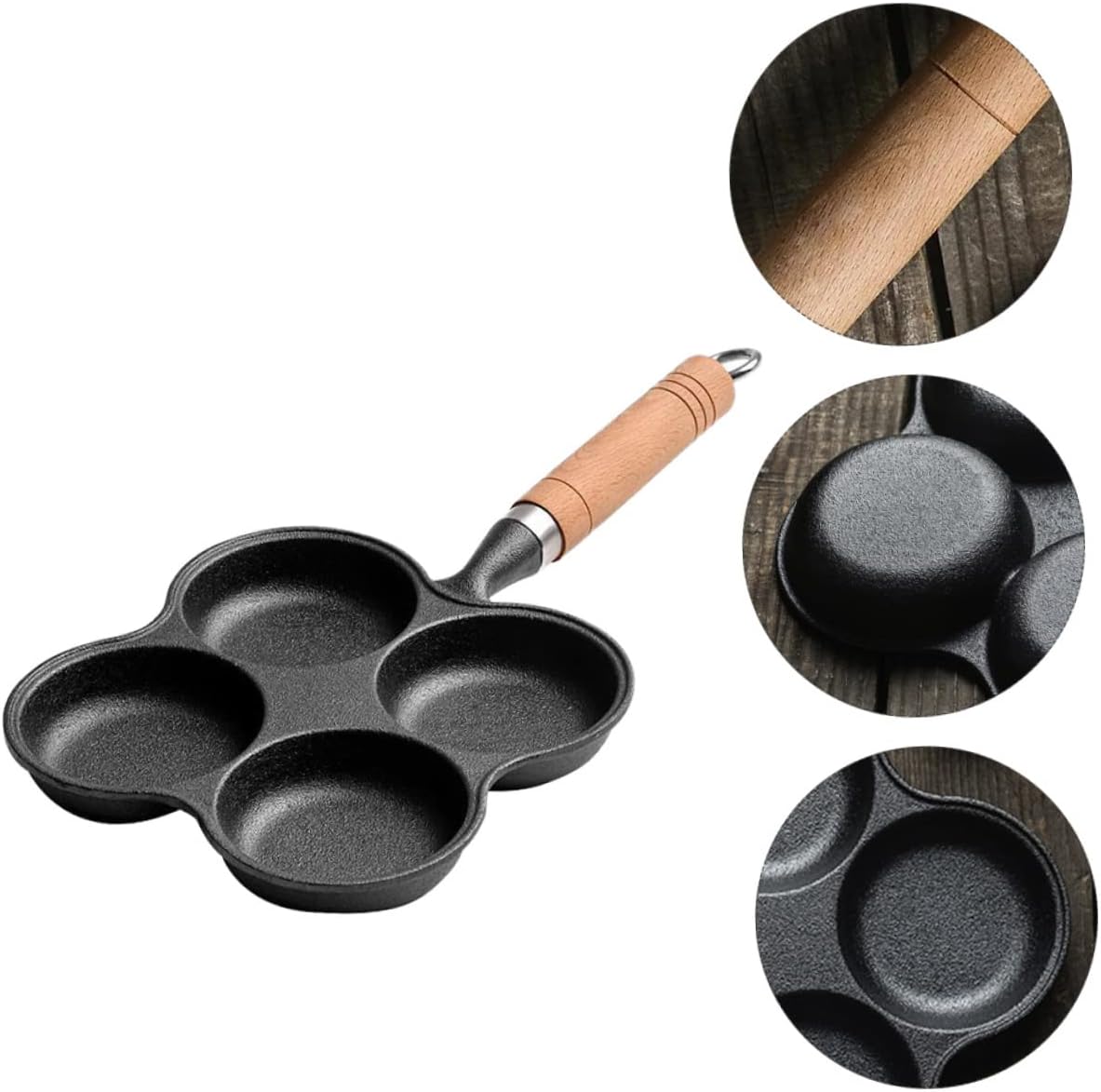 1pc Four Nonstick Frying Pan Versatile Kitchen Cookware for Eggs Comfortable -scald Handle for Busy Mornings