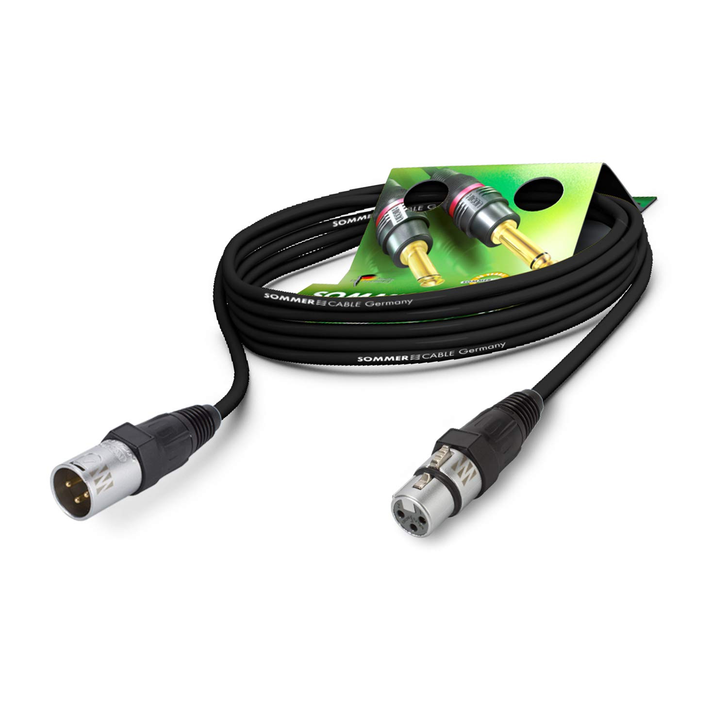SommerCable - Cable de micrófono SC-Galileo 238 (5 m, 2 x 0,38 mm², apantallamiento doble, conectores Velvet Chrome XLR/XLR, NEUTRIK, 500 cm)