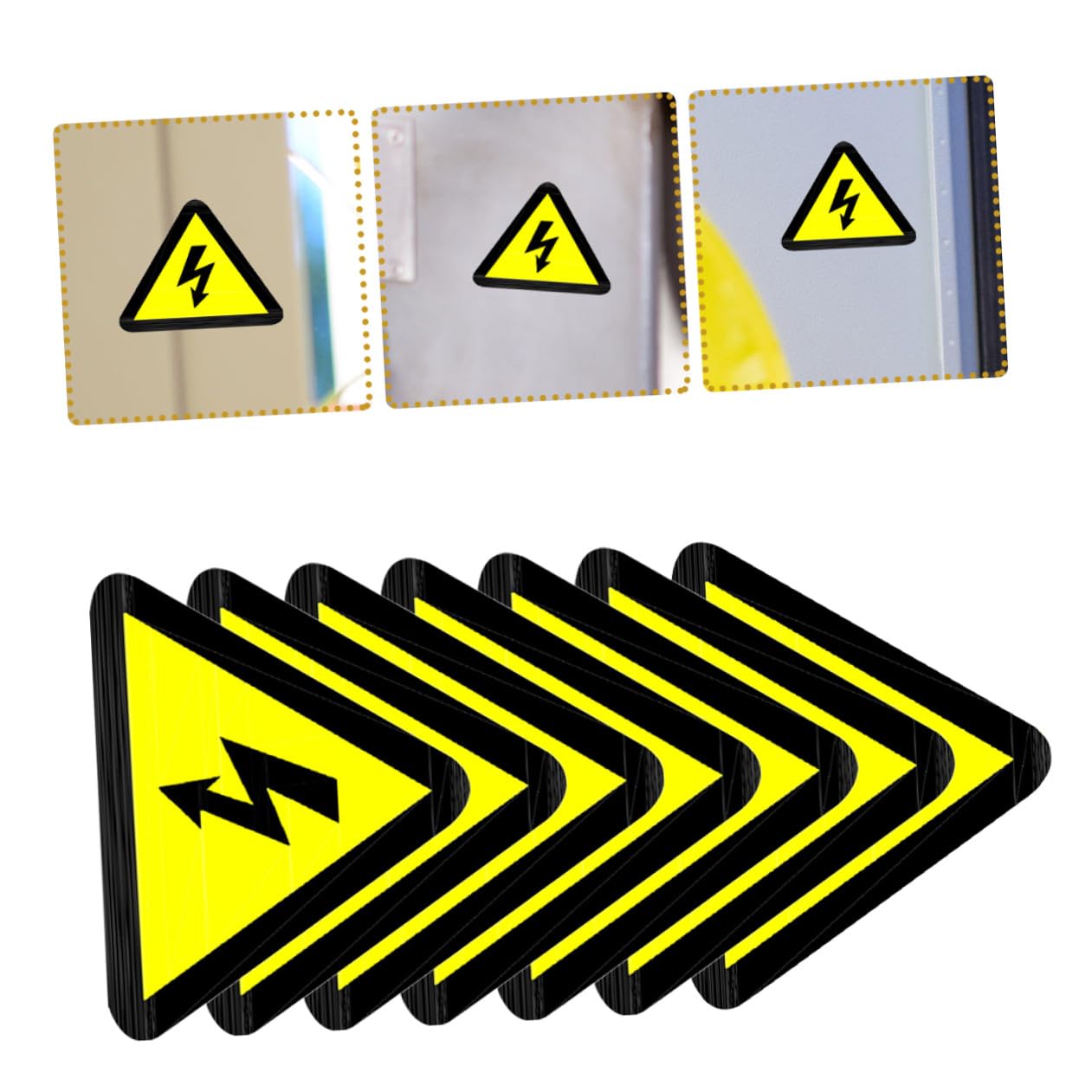 Autocollants D'avertissement Électrique Lot de 15 de Triangle Adhésifs Jaunes Signal de Danger sans Texte pour Panneaux Électriques et Équipements pour Usines