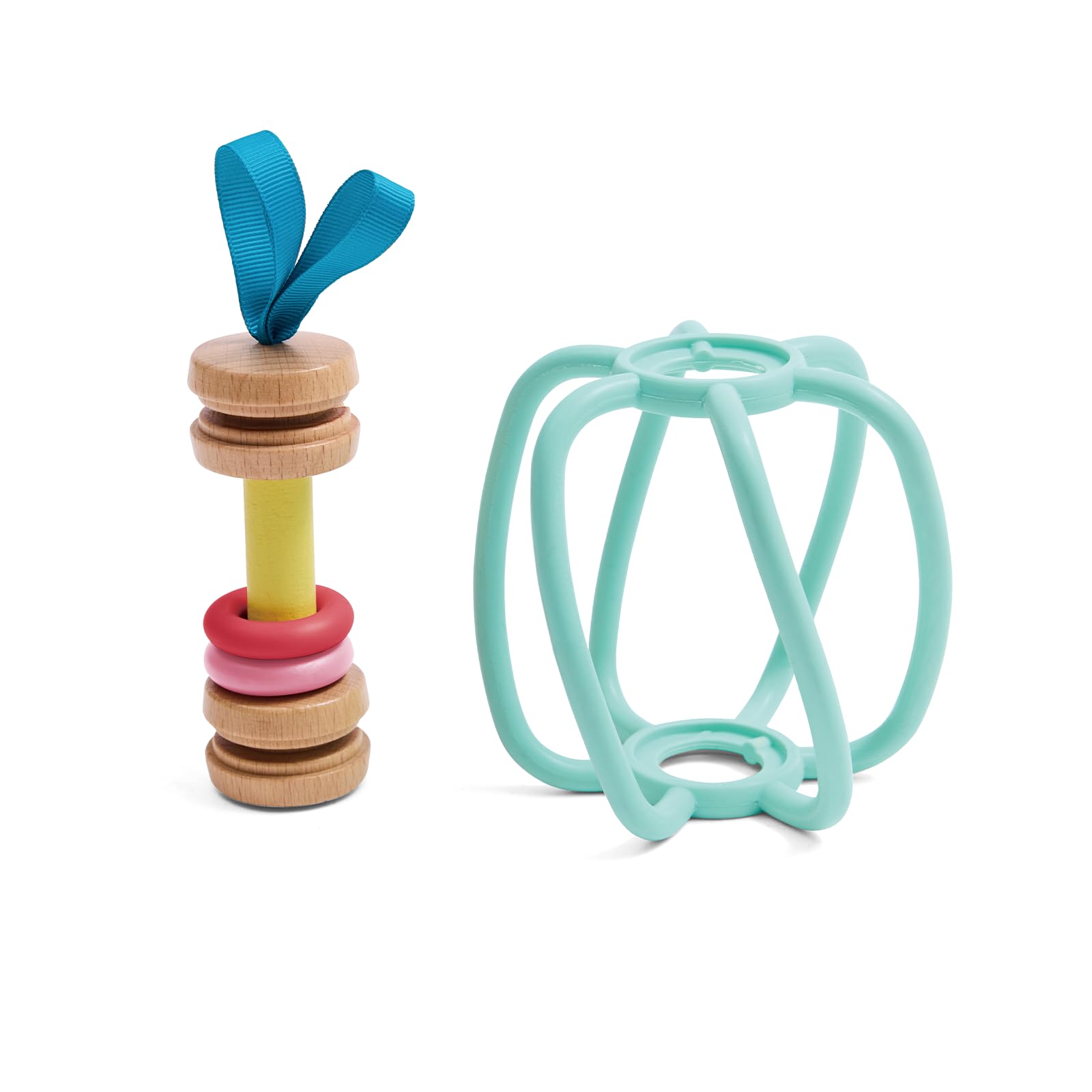 Hape Afferra la Mela - Giocattolo Sensoriale con Barre in Silicone e Anelli Sonori - Per Neonati da 0 Mesi