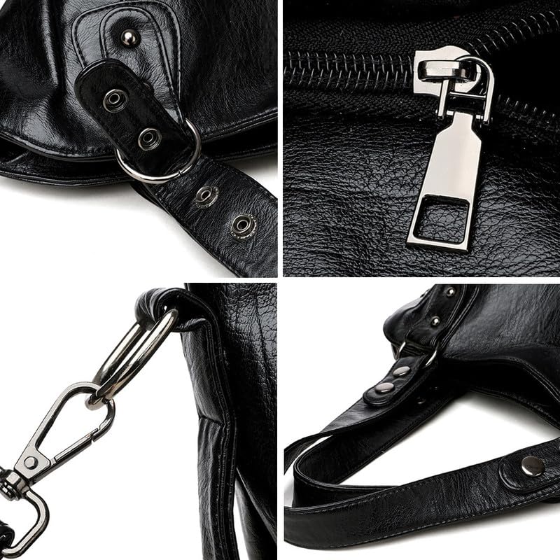 Grande Borsa Bauletto da Donna Borsa a mano con Tracolla in Pelle Sintetica Hobo Sacchetto Borsa a spalla Tote Borse Manici Donne Borsetta Borsa a tracolla Marrone