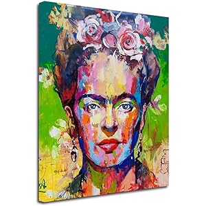 Wall Art Canvas Schilderij Frida Kahlo Portret Moderne Abstracte HD Prints Foto Mooie Vrouwen Portret Poster Grafische voor Woonkamer Thuis decor,30x40cm