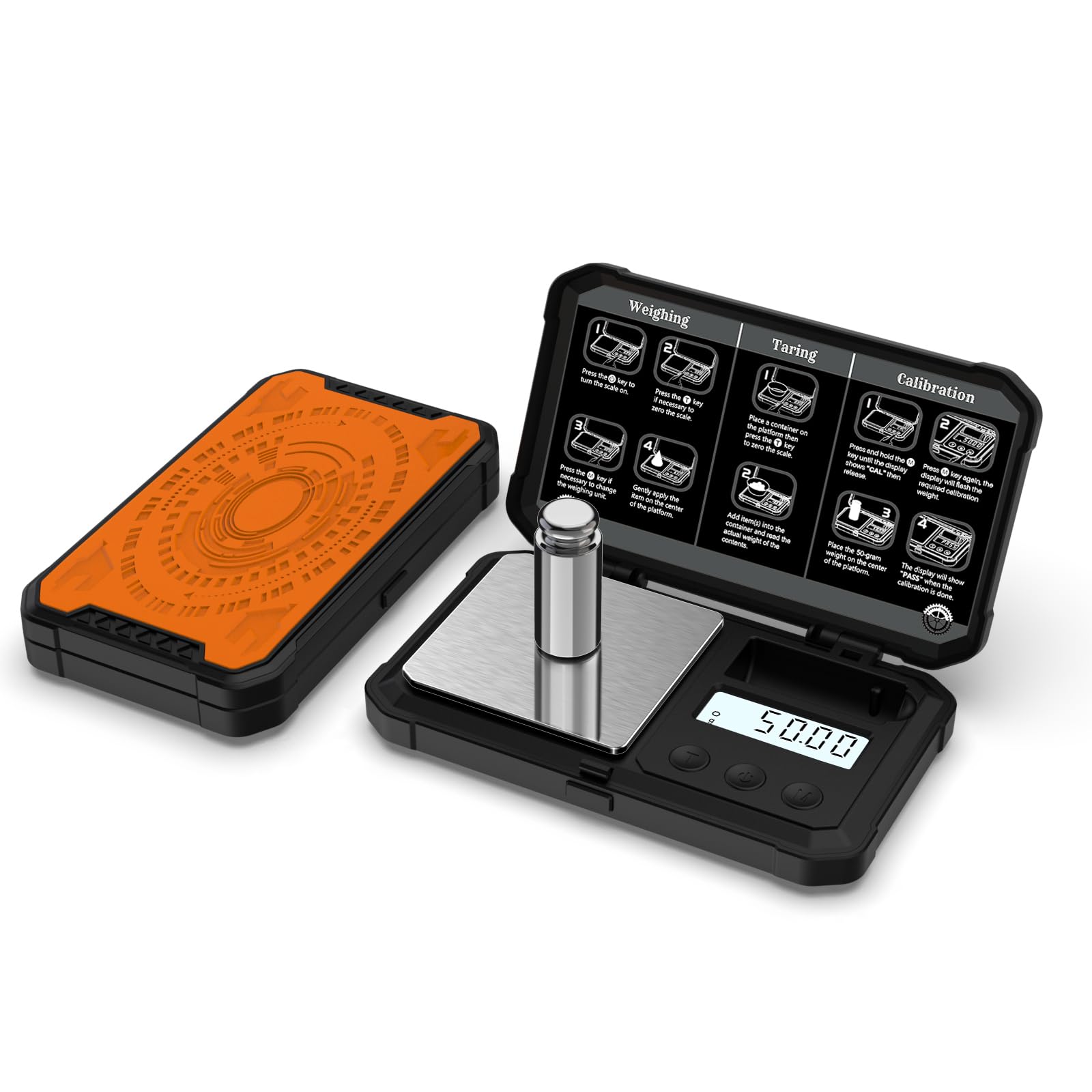 Digitalgram Bilancia per gioielli, 200 g, 0,01 g, mini bilancia portatile in polvere (arancione)