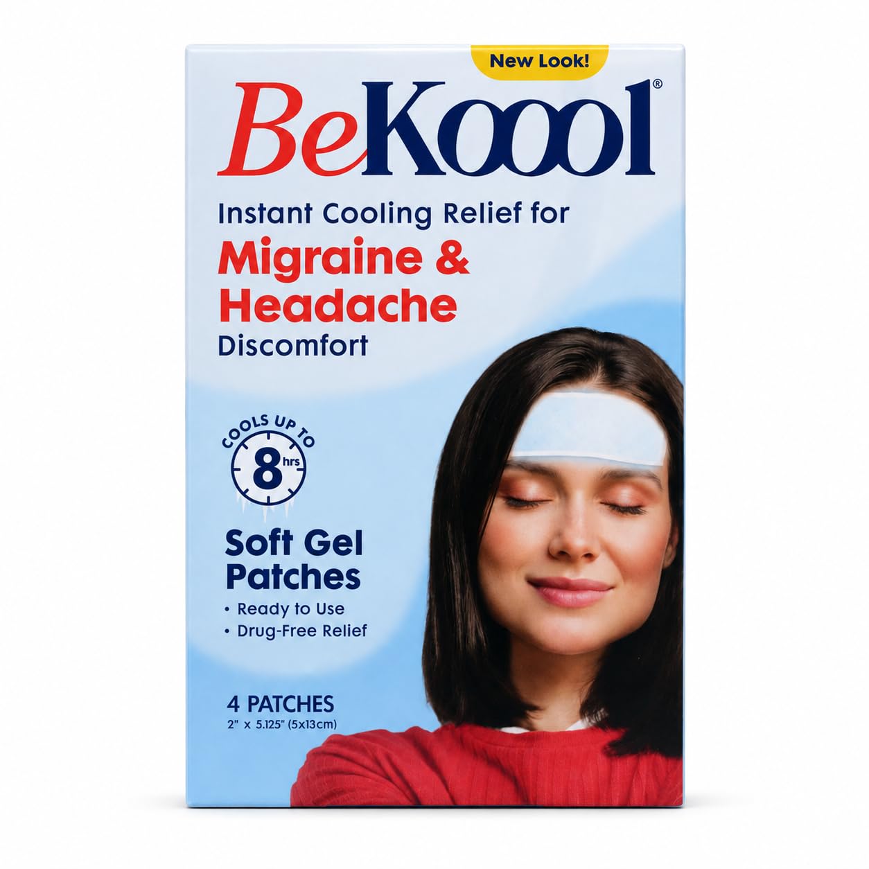 BeKoool Migraine & Headache Cooling Soft Gel Patches, 4 ct (Pack of 2) — Amazon image 2