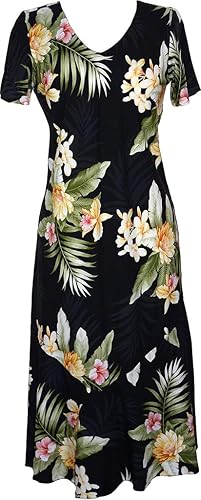 RJC Women's Breathtaking Island Gateway Tea Length Dress, Black, 3X Plus