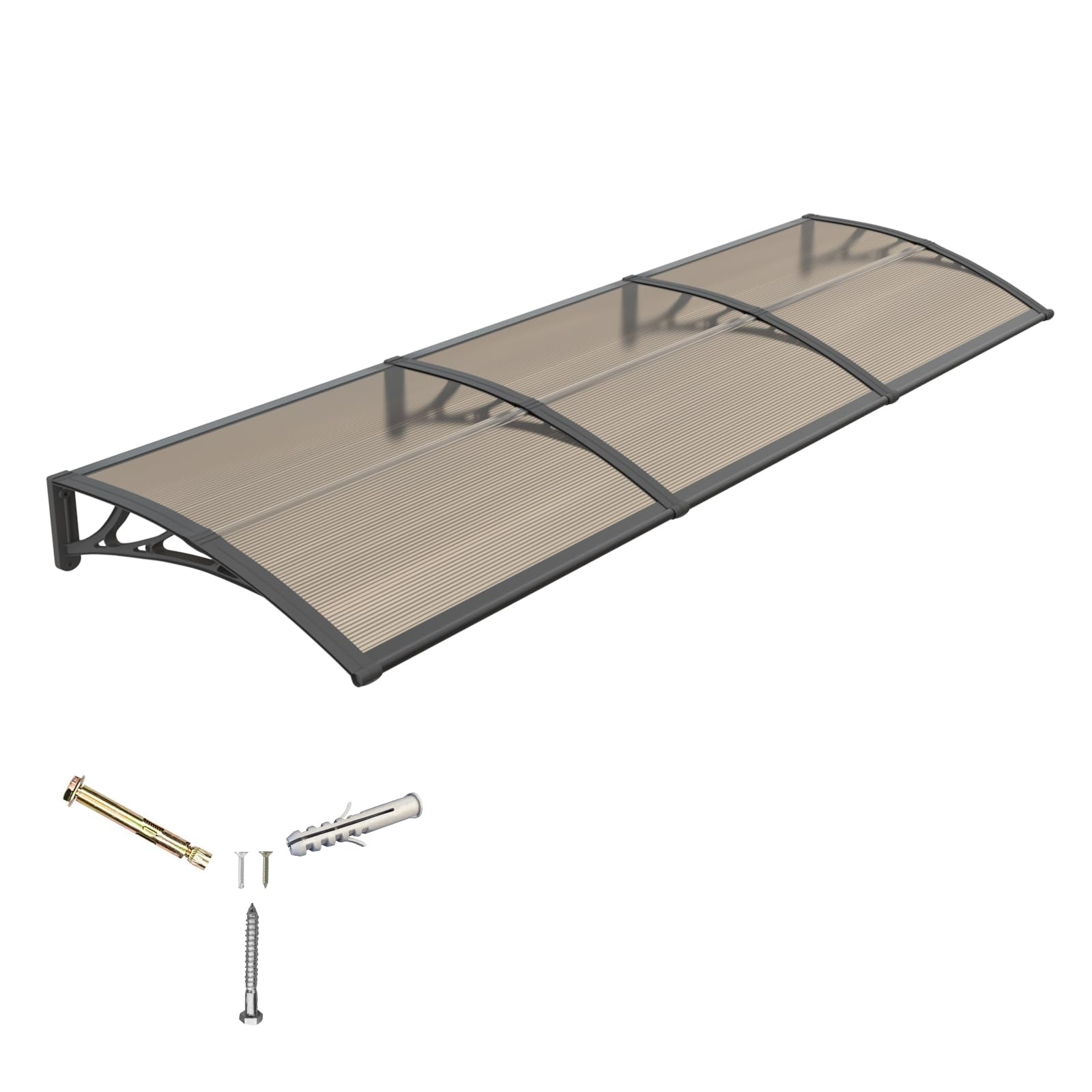 Front Door Canopy Outdoor Awning 300x80cm,Window, Patio or Porch Rain Shelter with ABS Bracket,Polycarbonate Sheet, UV,Snow Protection — image 1