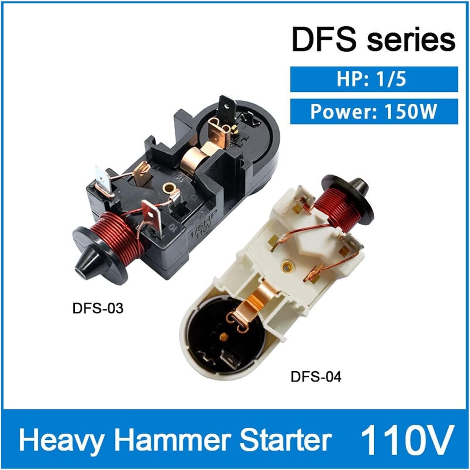 110V PW Relay Long Relay Refrigerator Compressor Starter Relay 117U6011 (Color : White Shell, Size : 110V 125W)