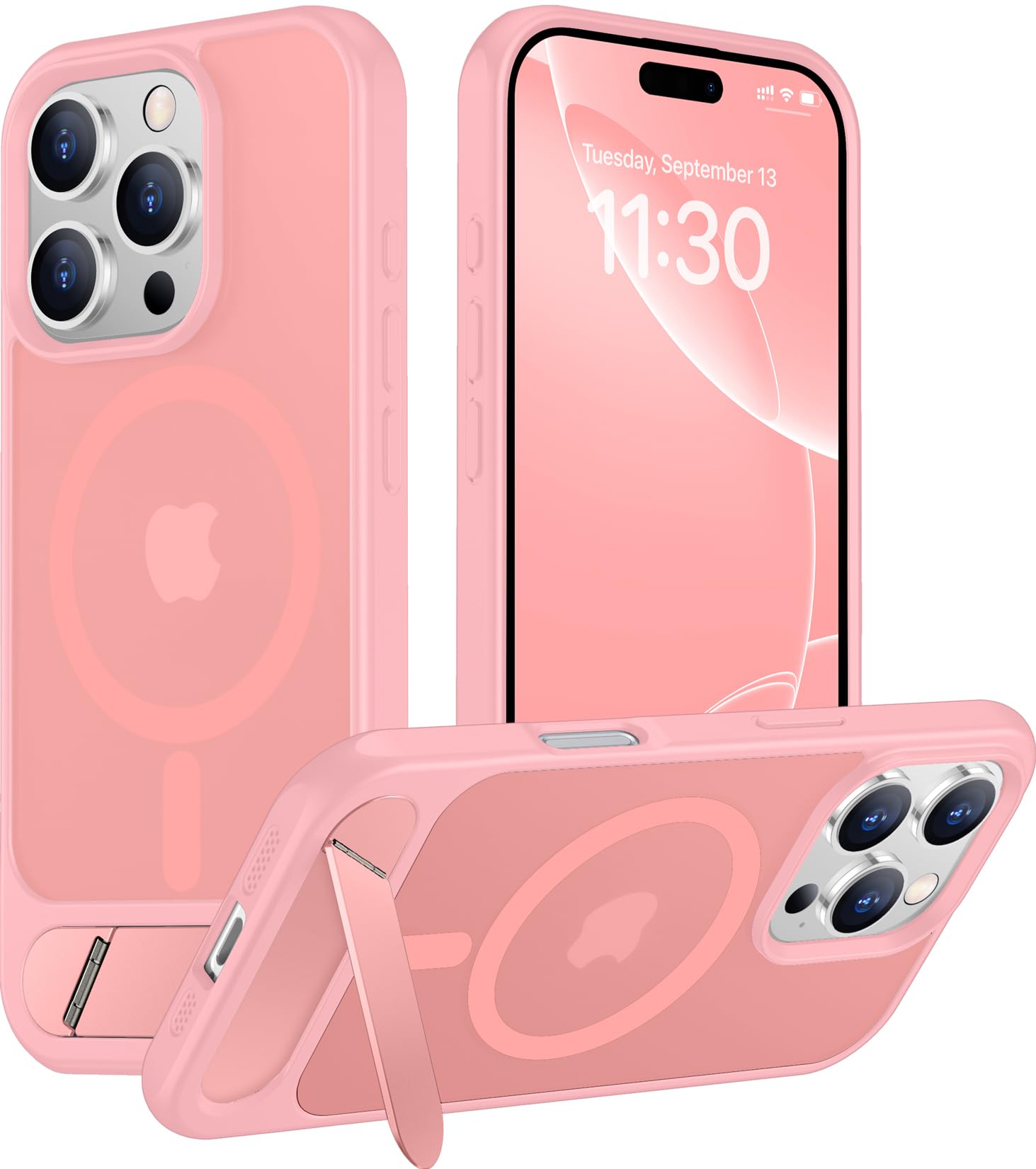 Temdan Magnetic Compatible with iPhone 16 Pro Max Case, [Built-in Invisible Kickstand][Compatible with MagSafe] [Military Grade Shockproof] Slim Translucent Matte Phone Case for iPhone 16 Pro Max 6.9"