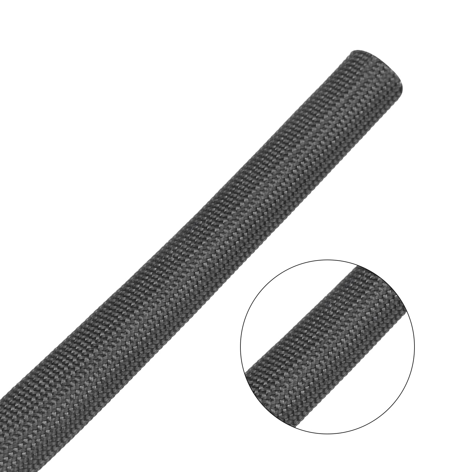 QUARKZMAN 1 Pz Intrecciata Guaina Per Cavi Elettrici, 10mm x 1m, Guaina alta temperatura in fibre di vetro alcali-free, Tagliabile Nascondi Cavi, Cable Management Per TV, Auto, Casa, Nero