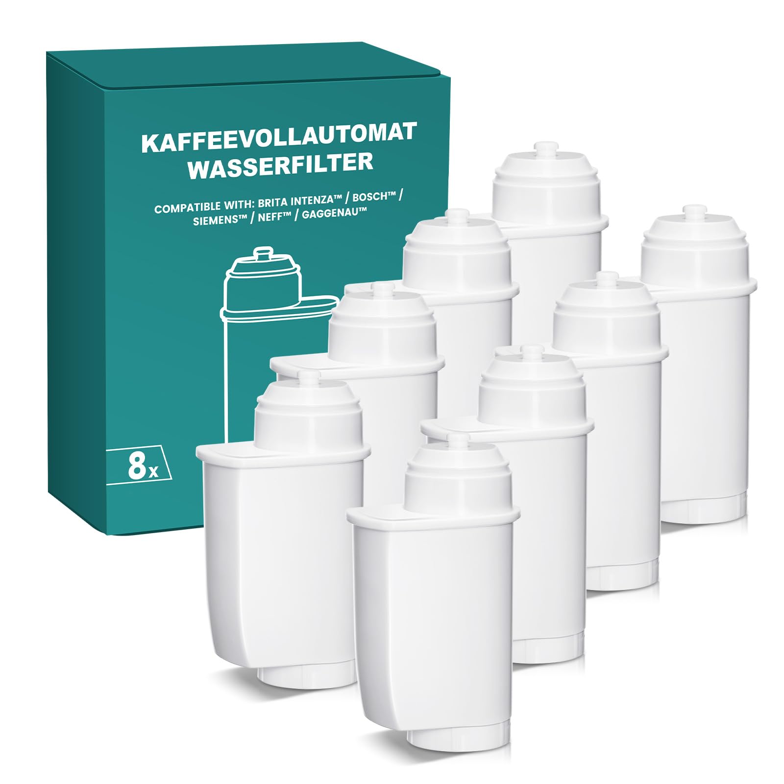 Filswa Kaffeevollautomat Wasserfilter für EQ-Series, EQ6 Plus S700, EQ9 S900 S500, EQ500, EQ700, EQ900. Hochwertige und effiziente, wirtschaftliche Alternative (8 Stück)