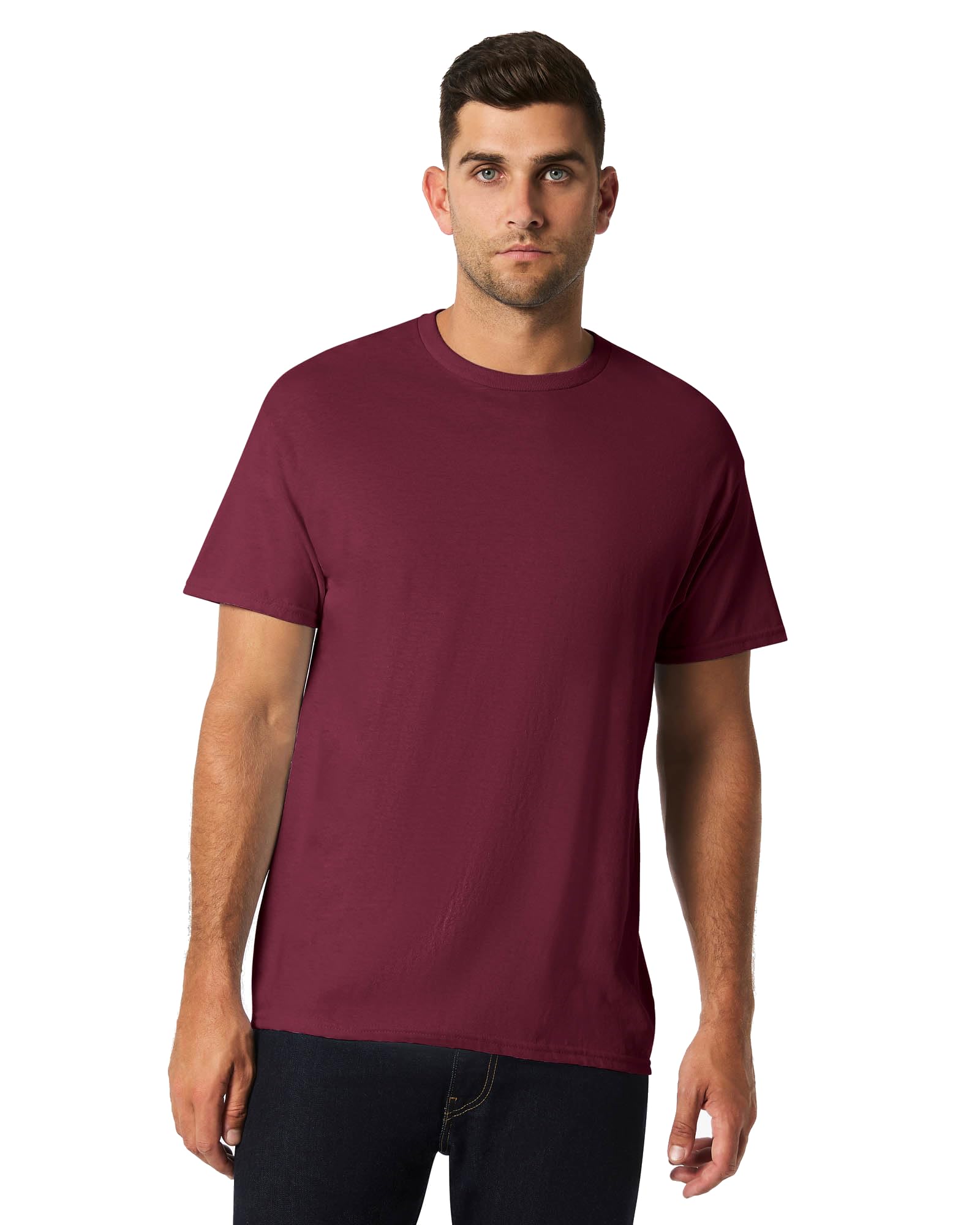 Gildan Mens Heavy Cotton Short Sleeve T Shirt (L) (Maroon)