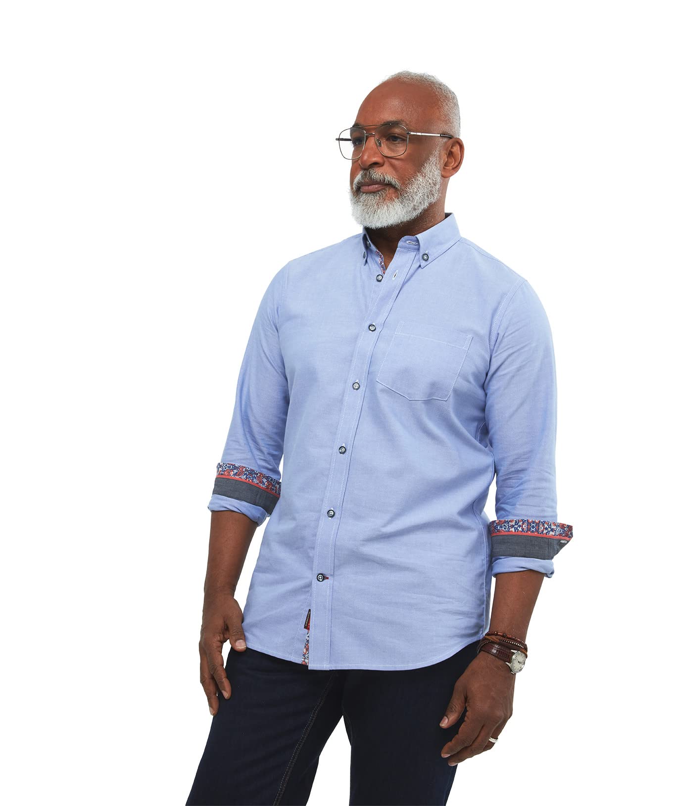 Joe Browns Men's Button Down Oxford Shirt, Blue, XXL UK