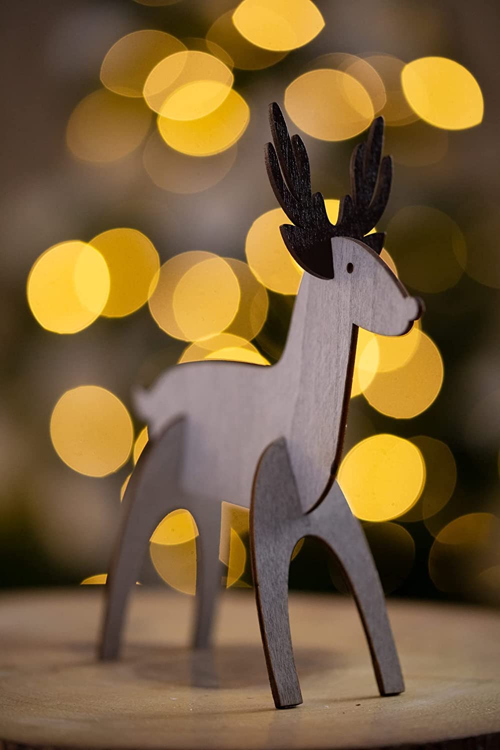Marco Paul DIY Reindeer Christmas Decorations - 3D Handmade Wooden Calf Reindeer Ornaments - Xmas Deer Ornament For Table Centrepiece, Home Decor, Christmas Eve Box Fillers, Xmas Activities & Crafts