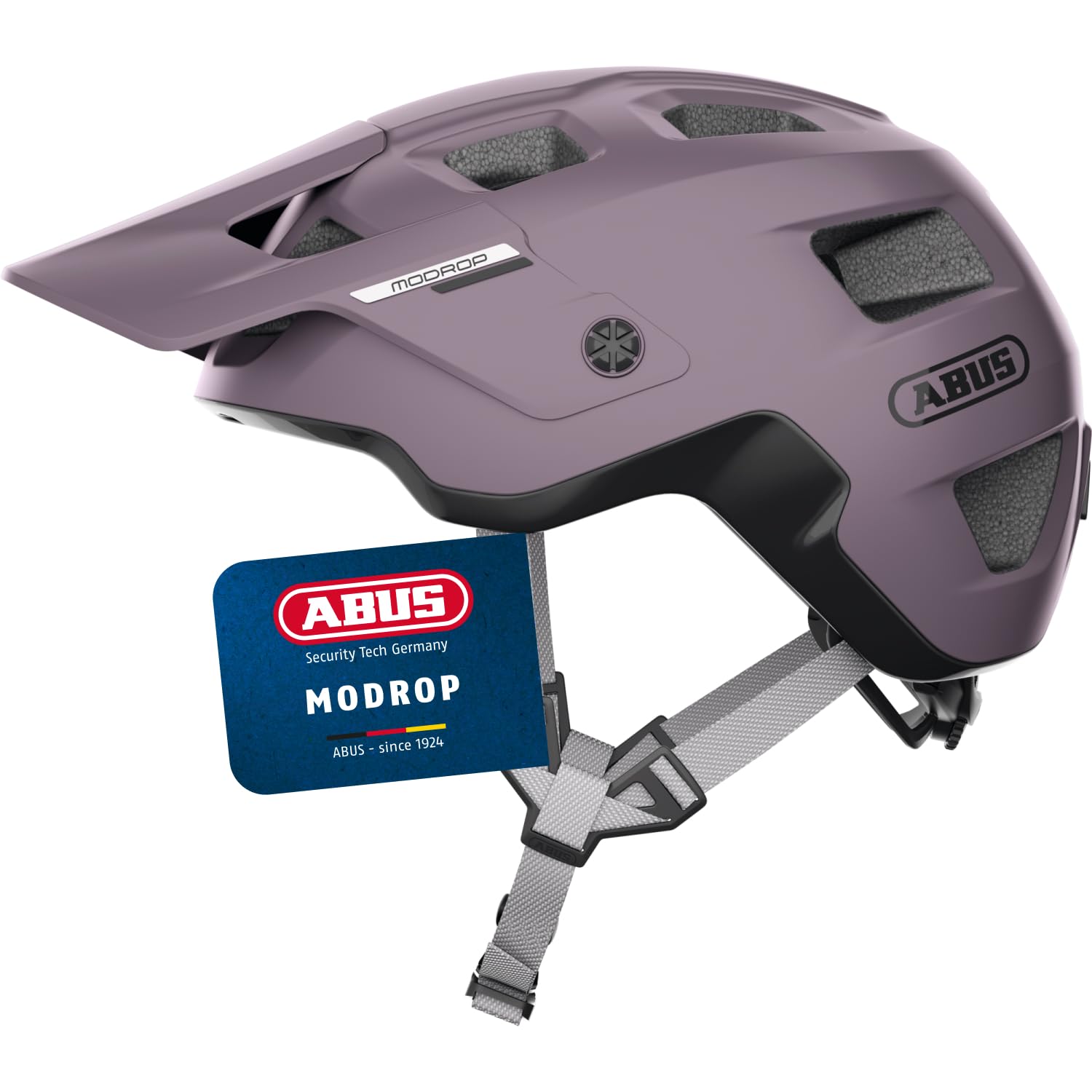 ABUS MTB-Helm MoDrop - robuster Fahrradhelm mit guter Belüftung für Mountainbiker - individuelle Passform - Unisex - Lila, S