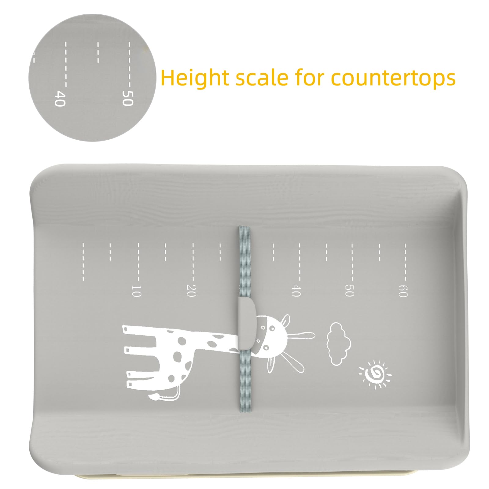 Fasciatoio Neonato 2 in 1, 0-12 Mesi (max 25kg), Fasciatoio con Vaschetta Bagnetto, Chiusura Compatta, （A）75 * 68 * 83-91 cm (Grigio)