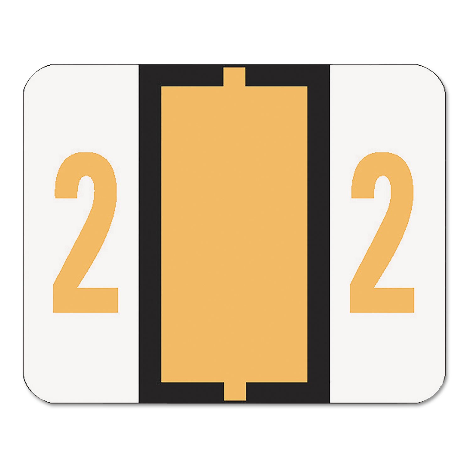 Smead SMD67372 Single Digit End Tab Labels, Number 2, Light Orange-On-White, 500, White