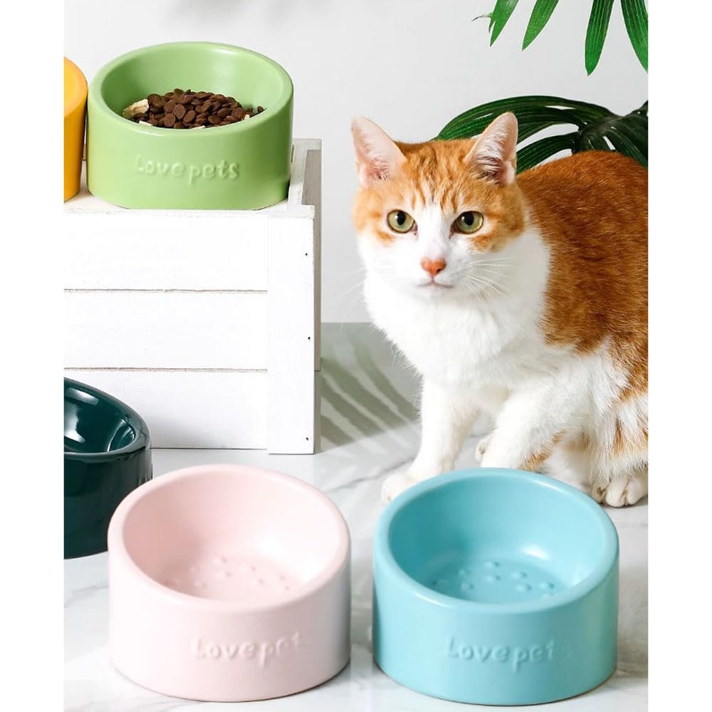 Amazon | ペット食器 ドライフード＆給水2個セット フードボウル 猫用