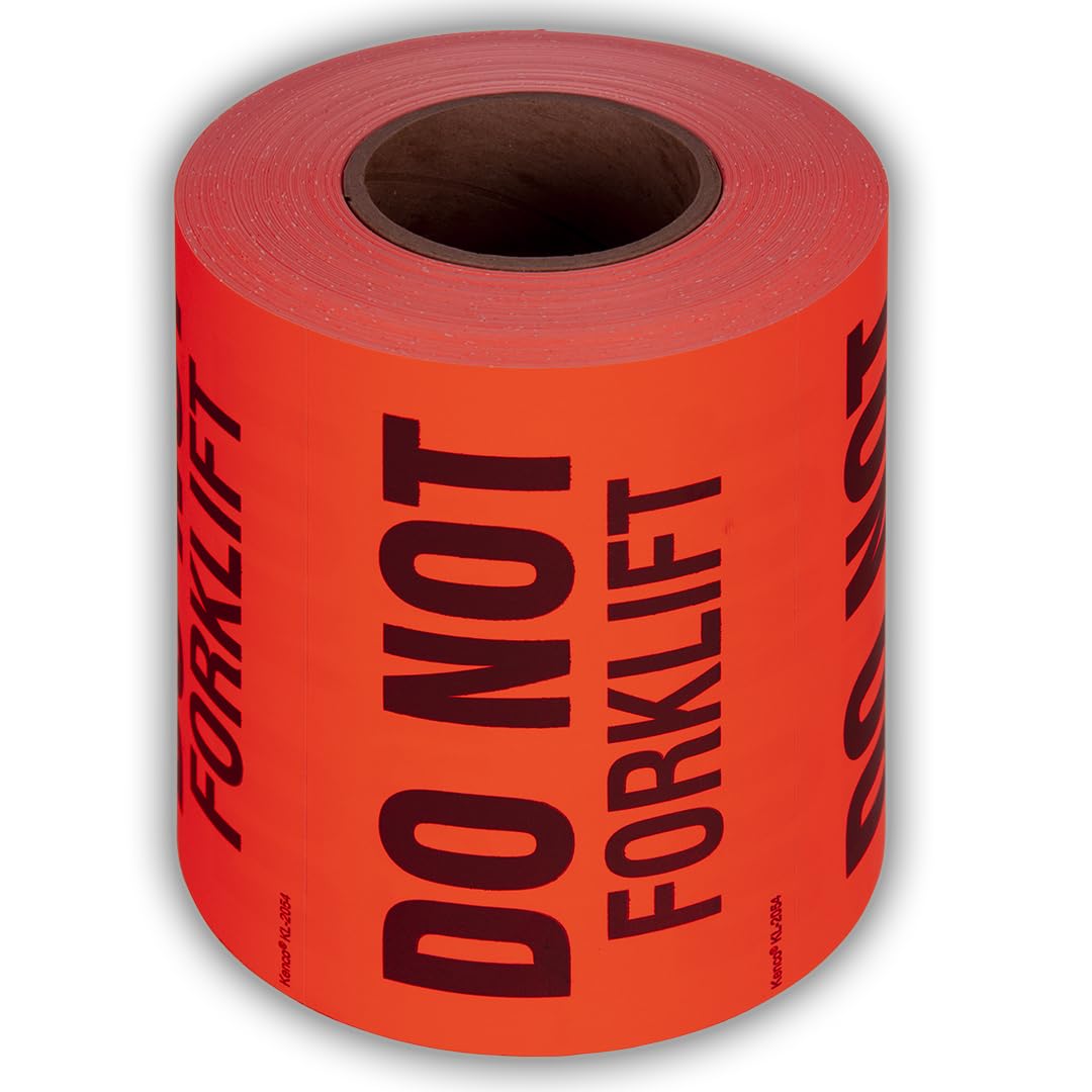 Kenco 3" X 5" Do not Forklift Fluorescent Shipping Label Stickers - 500 Permanent Adhesive Labels Per Roll Red (10 Pack)