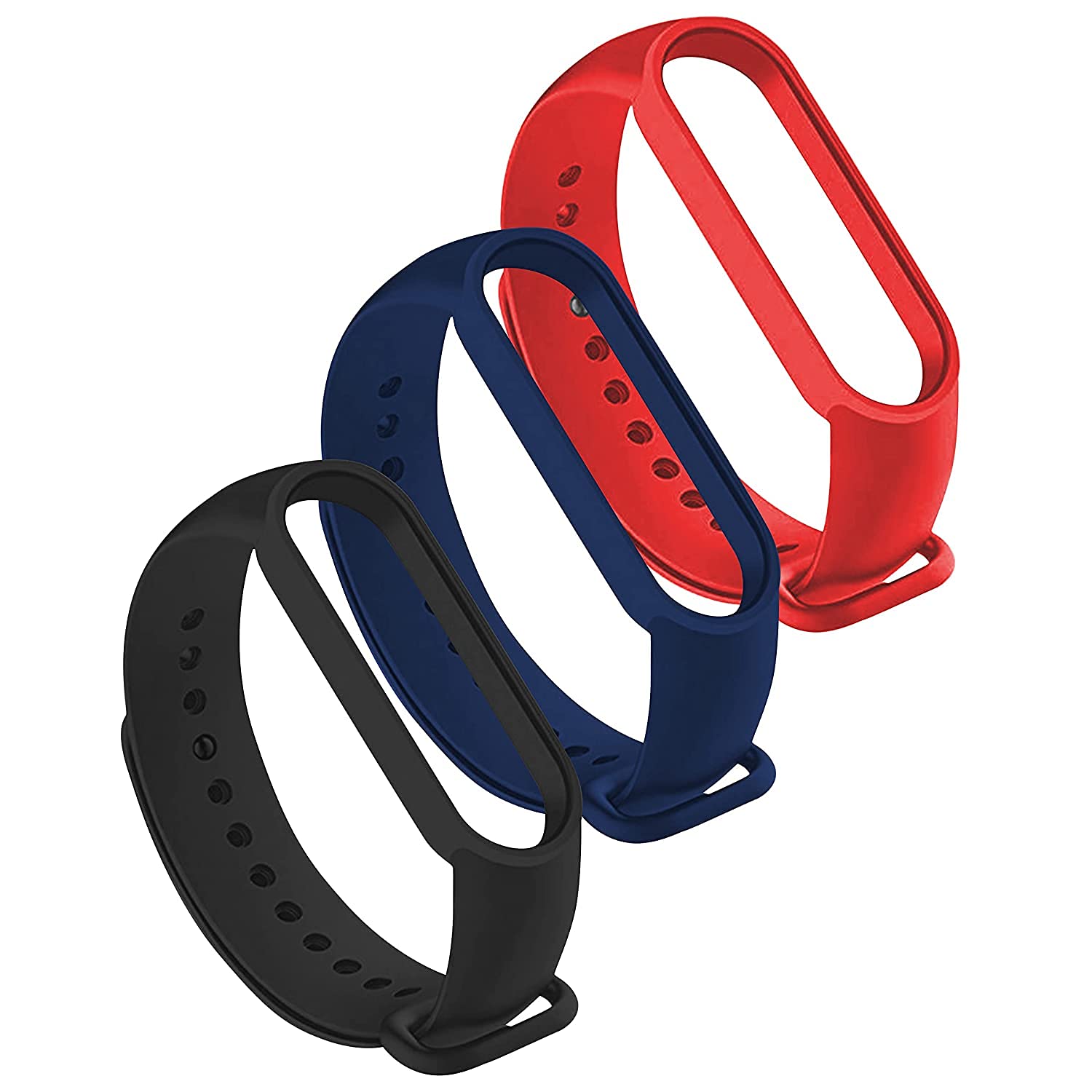 FREXCEZ Black Blue and Red Adjustable Strap Combo for Xiaomi Mi Band 5/ Mi Band 6. (B09J27GDKS) Amazon Price History, Amazon Price Tracker