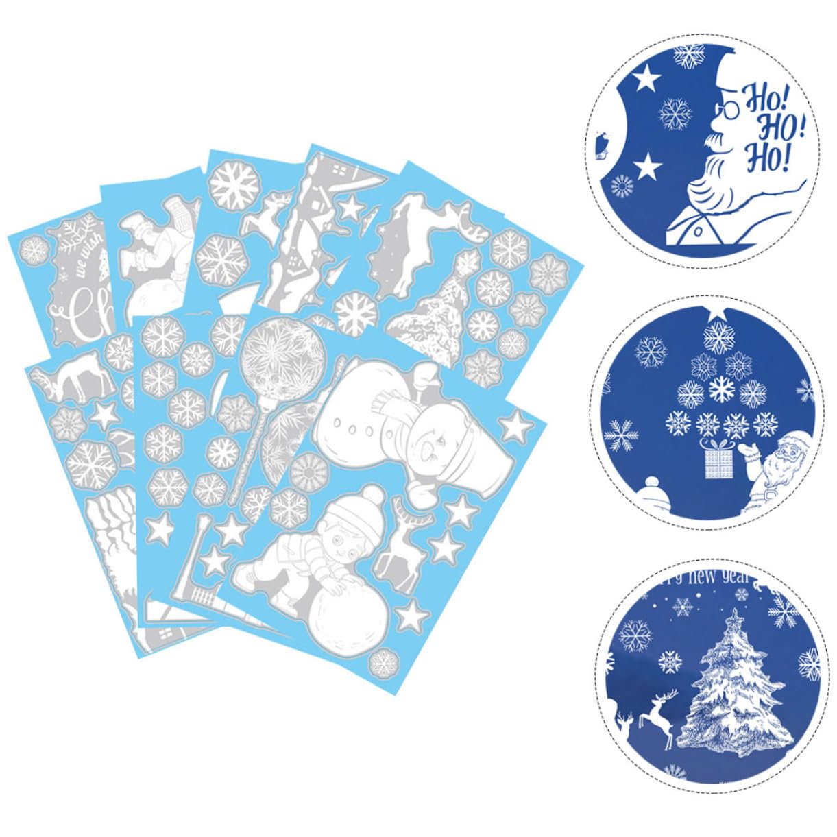 5 Juegos Pegatinas Navideñas La Ventana Del Muñeco De Nieve Se Aferra Decoraciones De Pared De Navidad Neón Christmas Tree Xmas Tree Ventana De Navidad Se Aferra 9 Hojas * 5 Cabilock