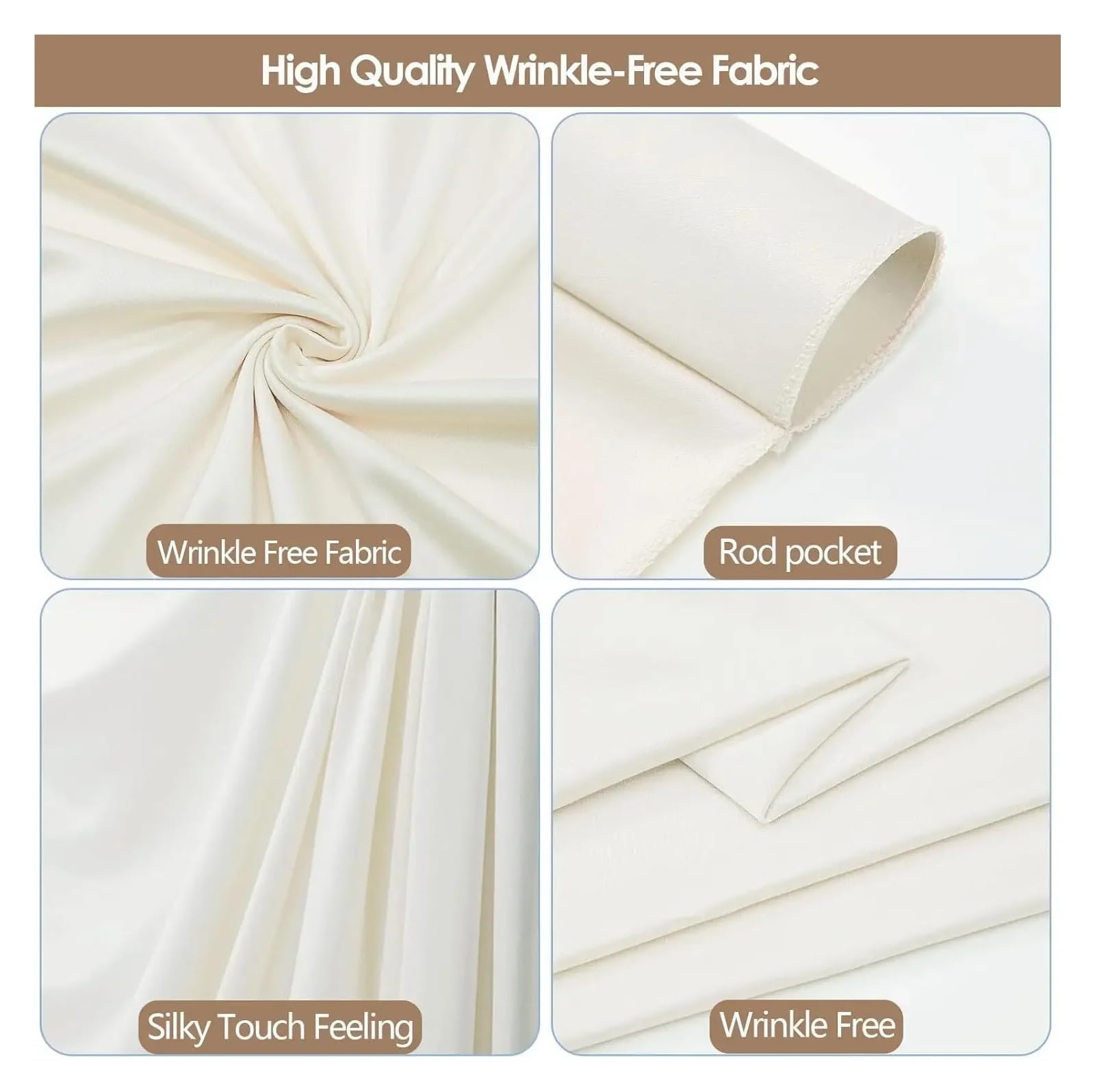 Zasłony ślubne z esterem | Wielokolorowy 150x214-300cm do dekoracji ślubnych i przyjęć(1 panels-White,150x300cm)