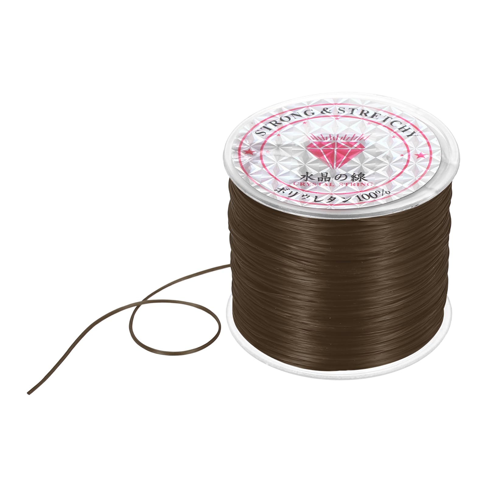 DMiotech Elastic String for Bracelets, 0.8mm Stretch Bead Cord for Jewelry Making, Necklaces and Bracelet Making Brown, 100m