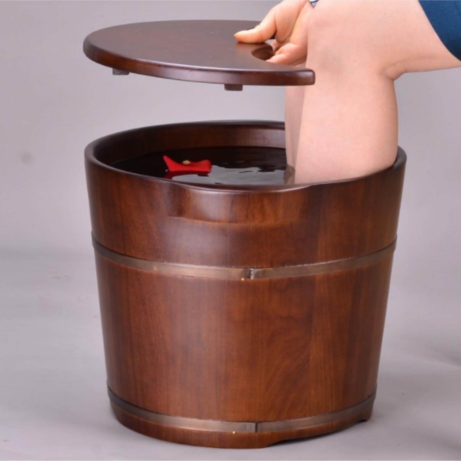 Kąpiel Stóp Wanna do Stóp Drewniana Beczka Do Kąpieli Stóp, Wanna Do Kąpieli Stóp Dla Dorosłych, Wiadro Do Kąpieli Stóp Wiadro do Pedicure(With cover)