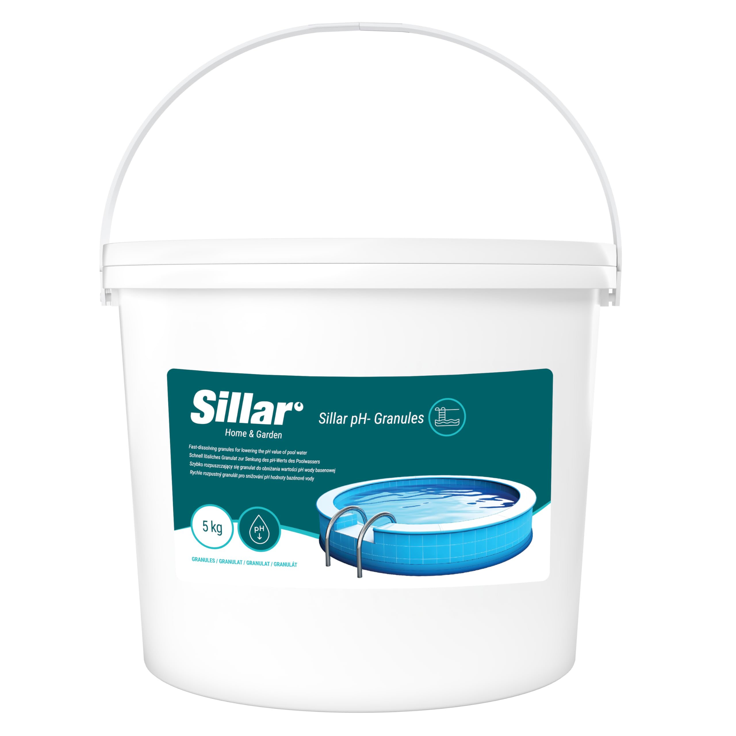 Sillar Tabletki Chlorowe w Granulkach Multitabs | Chlor do Pielęgnacji Wody w Basenach Naziemnych, brodzikach, Ogrodowych i Wannach z Hydromasażem – 5kg