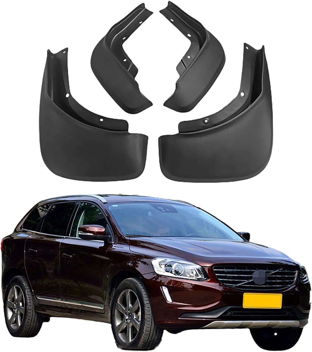 NYSLDSCO 4Pcs Premium Mud Flaps for Volvo XC60 2014-2017 Front and Rear Splash Guards Durable Mudguards Protection Against Road Debris
