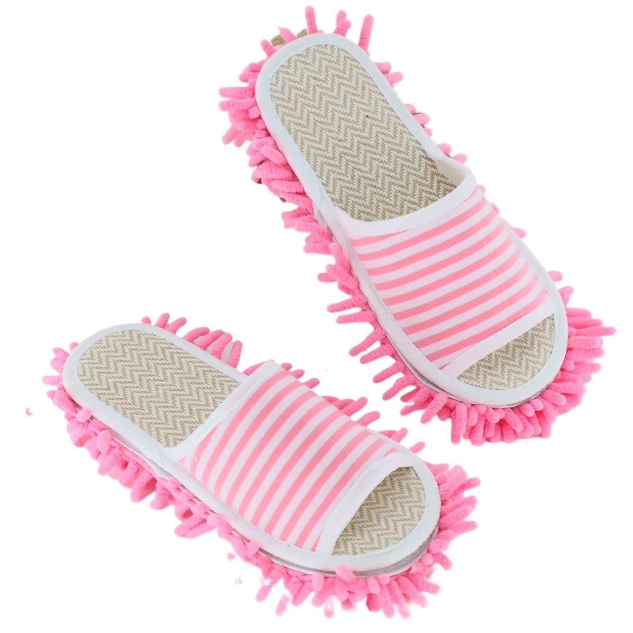 Vzgqhmtr Pink 1 Pair Microfiber Washable Mop Slippers For Home Dust Cleaning & Floor Dusting Comfort Wear