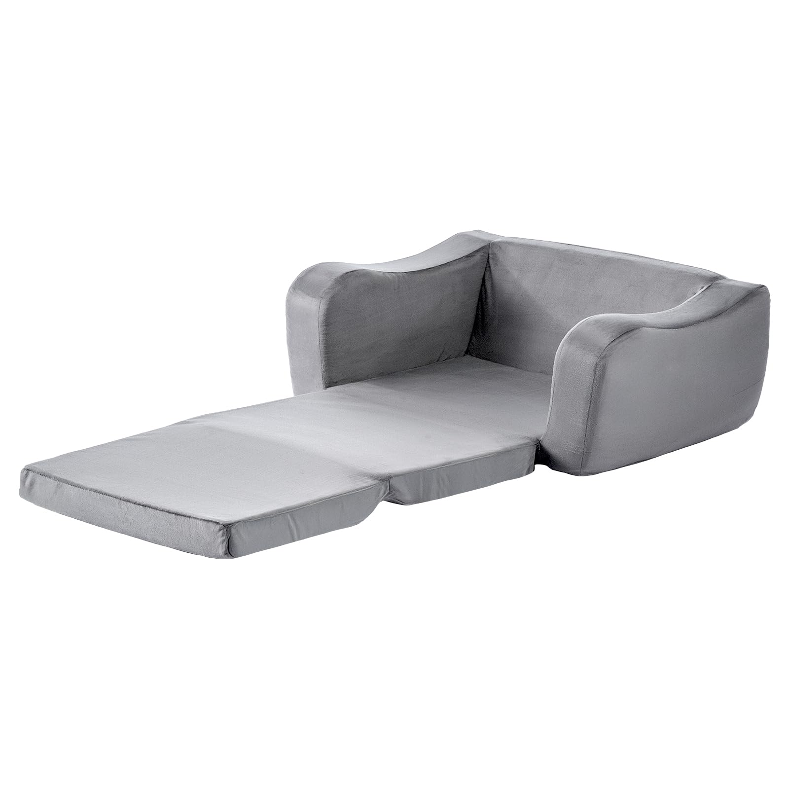 VEVOR Divano per Bambini Pieghevole, Poltroncina per Bambini in Spugna 28D Divano Reclinabile Pieghevole Poltroncina Letto 18 mesi - 6 anni, Poltrona Colore Grigio