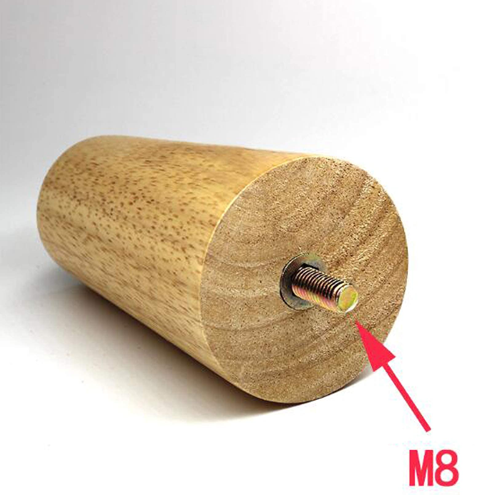 Gambe per Divano in Legno, mobili in Gomma, Piedini per Divano in Legno, Sostituzione Solida per Poltrona, armadietti per Pouf, cassettiera, Colore con Stelo filettato M8, Cono Dritto (10