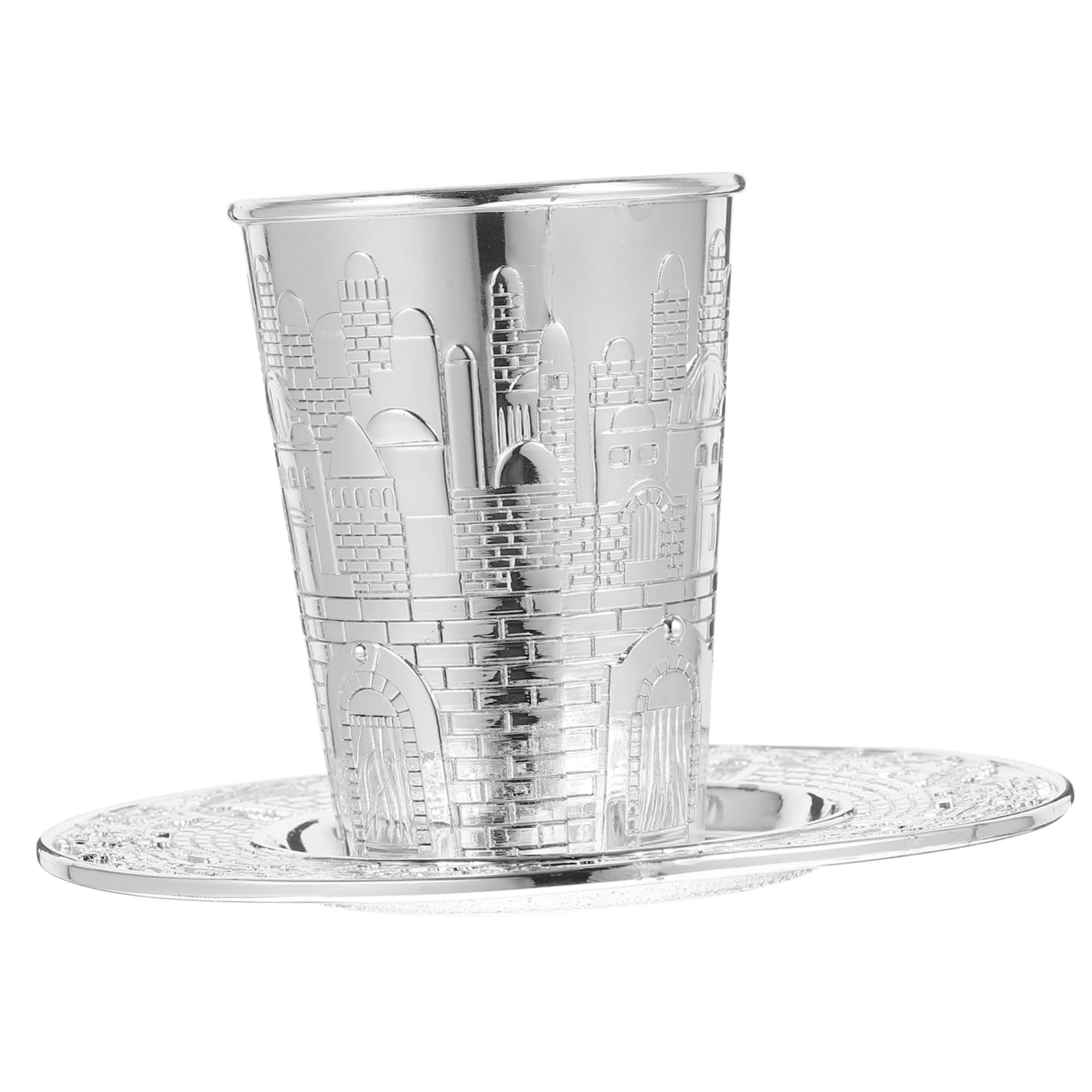 Cabilock 3 Juegos Juego De Copas De Oración. Vaso De Vino Bandeja De La Vendimia Vasos De Whisky Copa Cáliz De Oro De Vino Con Platillo Sagrada Judía Aleación De Zinc Silver