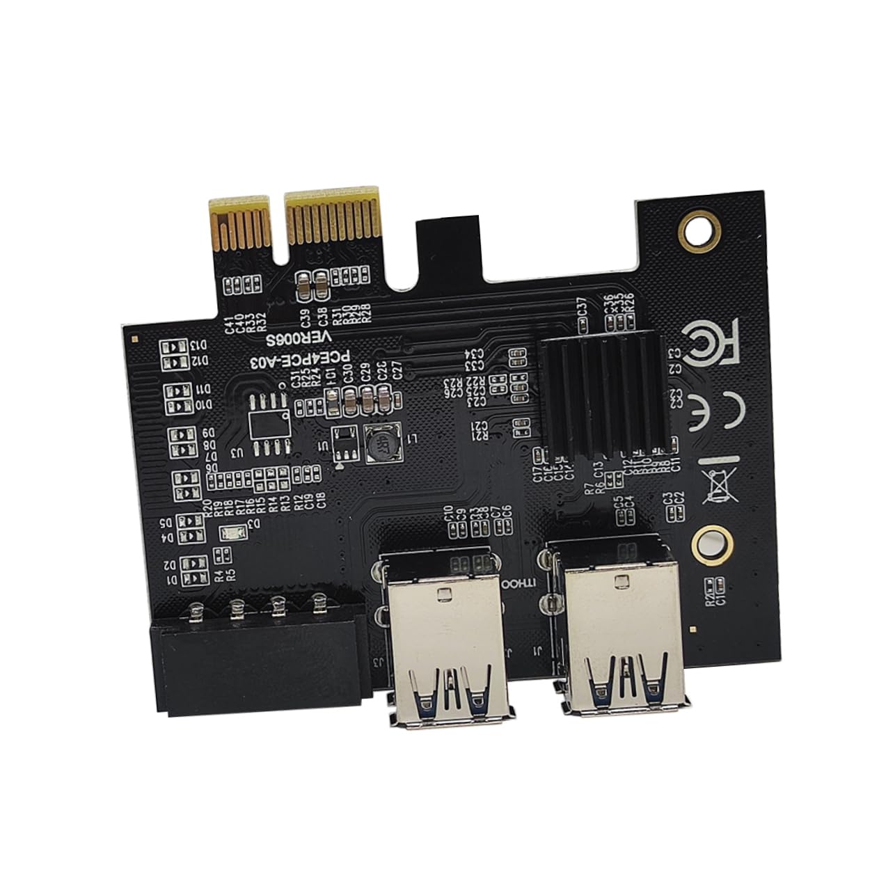 Happyyami Pci Port USB Adapter Card Pci Mining Extender High Reliability and Performance Easy Installation for Efficient Data Transfer