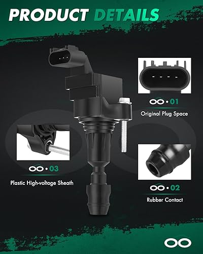 Miniatura 3 de SCITOO Paquete de bobinas de encendido compatible para Chevrolet para Impalapara Pontiac G6para Buick Verano 2.4L 2.2L 2.0L 2001-2017 automóviles