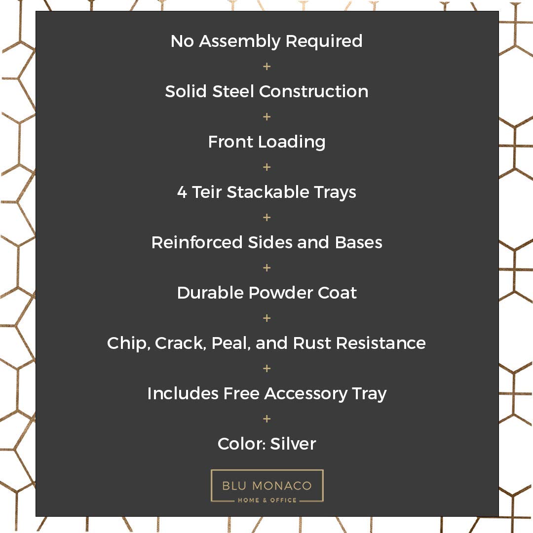 Blu Monaco Desk Organizers and Accessories Stackable Paper Tray 4