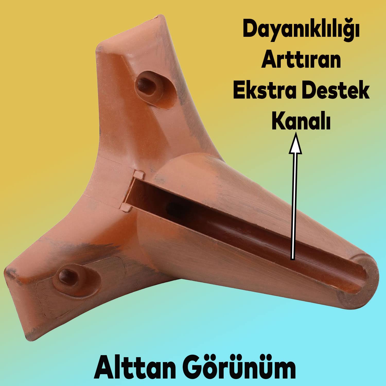 Badem10 Nobel Mobilya Kanepe Sehpa Puf Koltuk Ayağı Kahverengi Baza Ayak 12 cm (4 ADET)