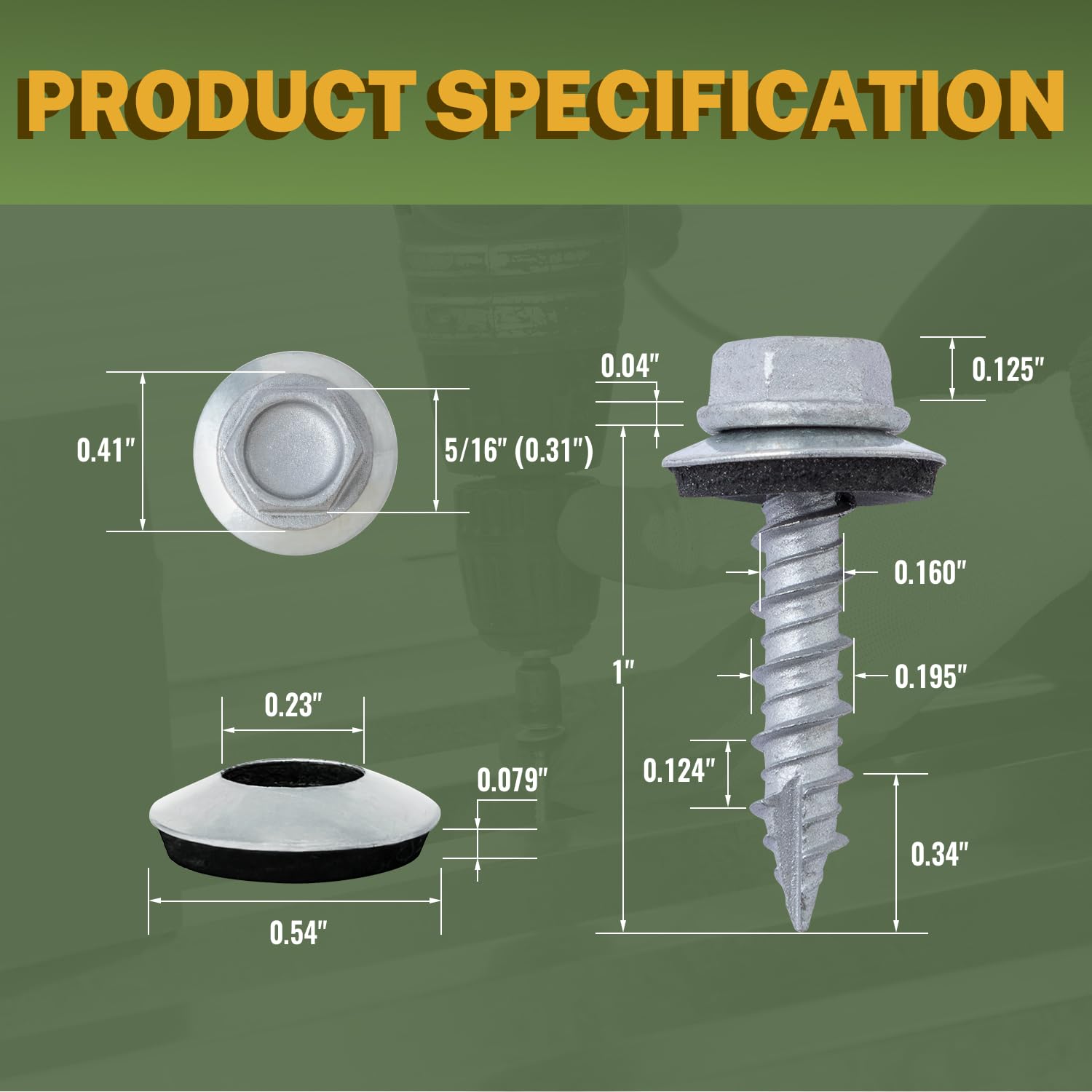 LIONMAX Metal Roofing Screws - 300 PCS -2