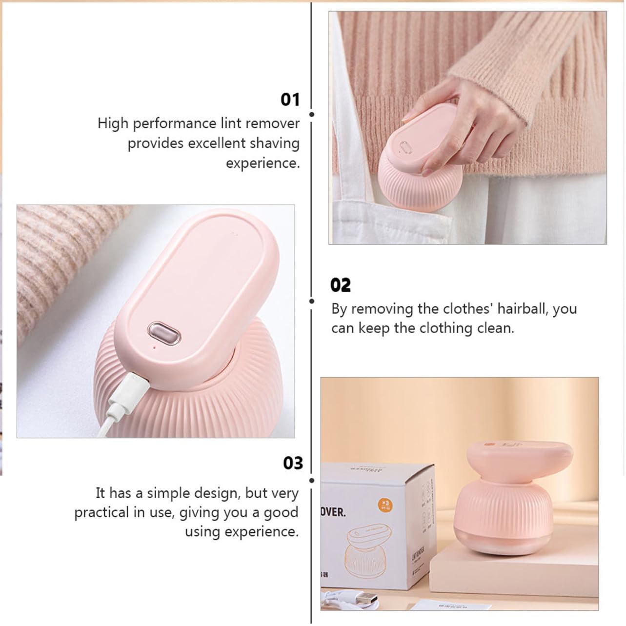 1pezzi Rasoio Per Tessuti Rimuovi Pelucchi Portatile Per Vestiti Tappeti Divani Tende Realizzato Inossidabile e Impugnatura Ergonomica Ricarica Usb