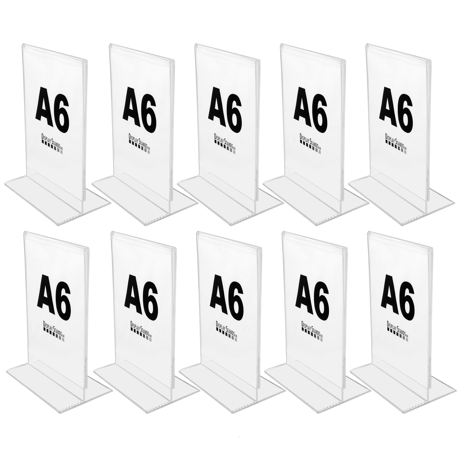 DSL Acrylic Poster Menu Holder - Portrait, Double Sided, Table Display Stand, Sign Holder, Perspex Freestanding Menu Holder (SU-PDS) (10, A6) โ image 1
