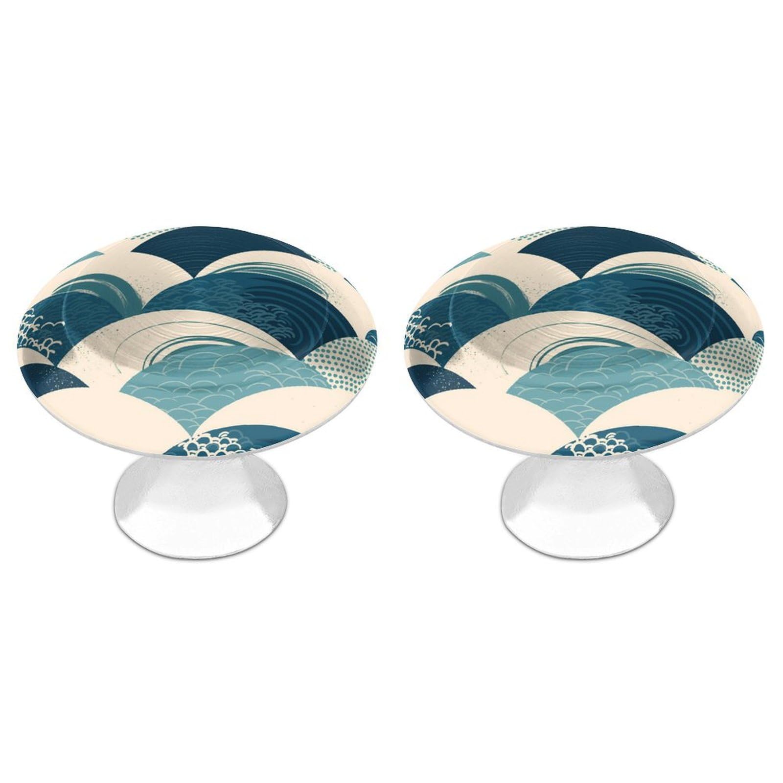 XJHMMAEASD Cabinet Hardware Knobs Wavy Pattern Decorative Pulls Handles Drawer Dresser Knobs for Cupboard Wardrobes 2 PCS