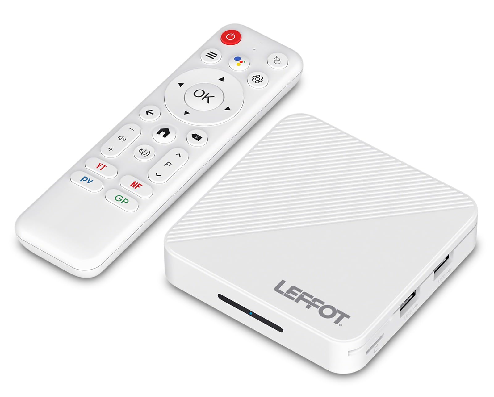 Android 14.0 TV Box 2026, LEFFOT 4K UHD TV Streaming Box, 2GB RAM 16GB ROM | IP-TV Box, Unterstützung Sprachsteuerung, 2.4G & 5G WiFi 6, BT 5.4, USB 3.0, 100M Ethernet, RK3518 Quad-Core A53