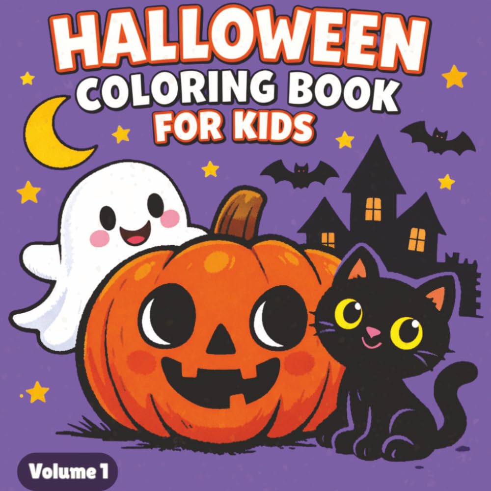 Cute Halloween Coloring Book for Kids Ages 4–8: Fun & Spooky-Cute Pages with Pumpkins, Ghosts & More | 40 Designs