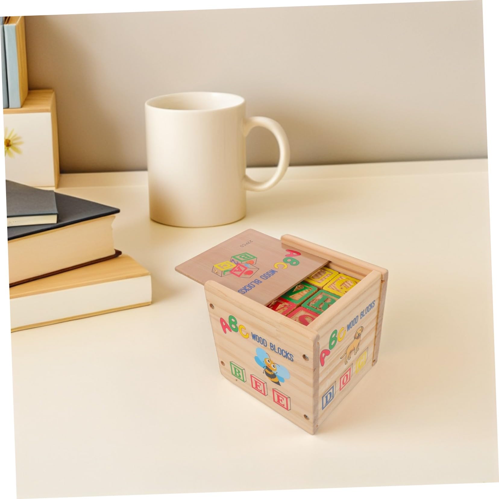 Hohopeti Bloques de Madera para Letras del Alfabeto y Números Mayúsculas Apilables y Coloridos Juguetes Montessori Educativos para Preescolares de Seguro y Natural para Desarrollo y