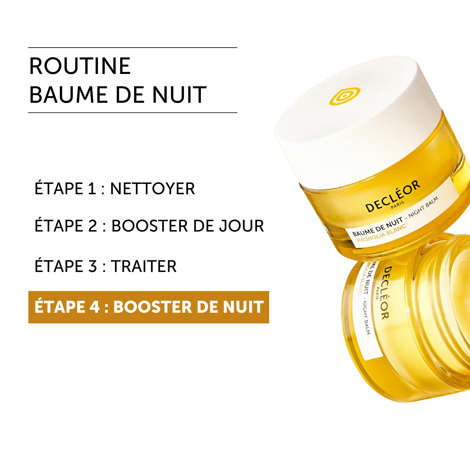 Decléor Baume de Nuit Magnolia Blanc 15ml – Baume Visage Nuit Régénérant pour Restaurer la Densité et la Fermeté, Redéfinir les Contours et Raviver l’Éclat Naturel