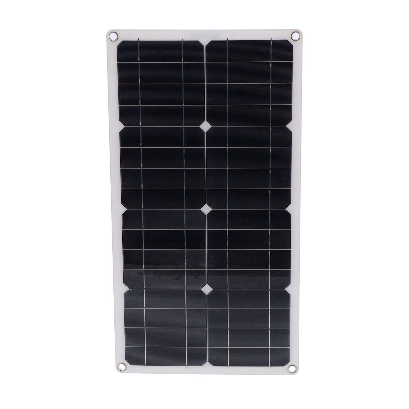 Fafeicy Panel Solar Monocristalino, 100W, 54x28cm, con Controlador 30A y Puerto USB, para Vehículos y Carga de Batería