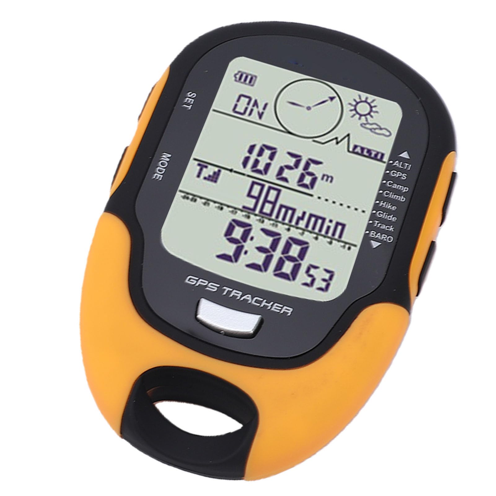 ASHATA Altimetro digitale multifunzionale, previsioni meteo con doppia navigazione, per attività all'aperto, escursionismo, campeggio, materiale ABS, 1000 mAh