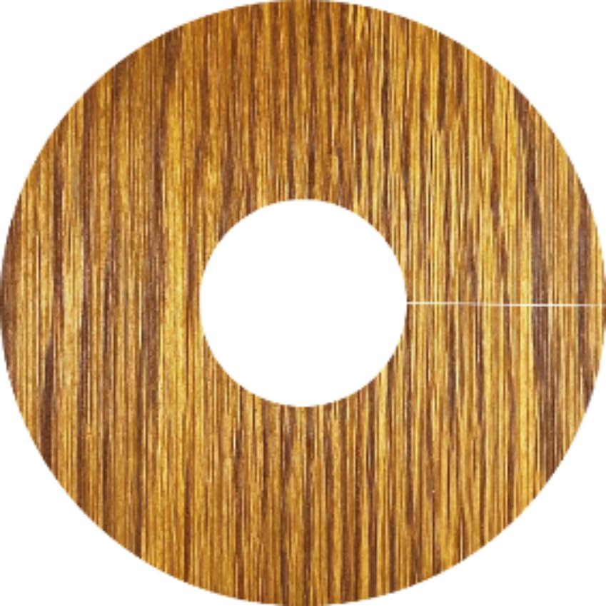 Oak Pipe Covers for Solid, Engineered Wood & Laminate Floors, 15mm Radiator Pipe Collars, Roses, Surroundings, Rings, Real Wood Oak Veneer, Slim Modern Profile, Self Adhesive (Golden Oak, x2)
