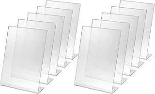 SIGEL TA210-10 Porta-avvisi da tavolo / Porta-brochure da banco, con base a L, acrilico, per A4, 10 pz.