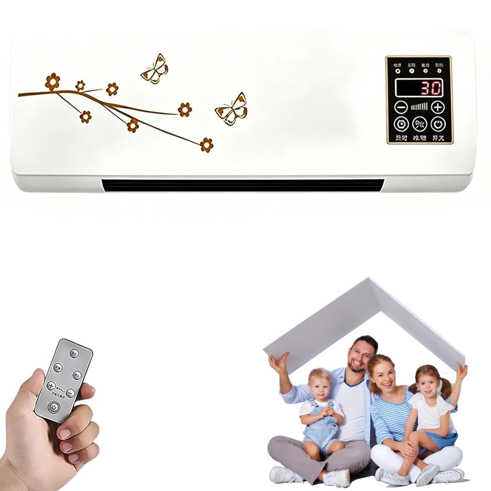 Mini Climatiseur Portable À Montage Mural Double Mode À Refroidissement Rapide avec Télécommande Et Minuterie, Refroidissement Intelligent, Ventilateur de Refroidissement Silencieux pour la Maison B
